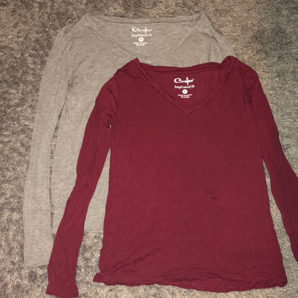 Grey and red CURFEW TEES